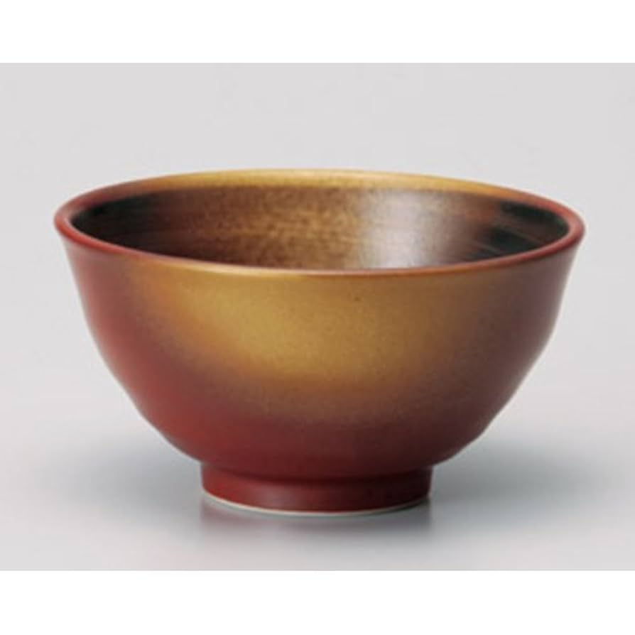 Amazon.co.jp: 10個セット 茶碗 朱金彩飯碗大 [12×6cm] 和食器